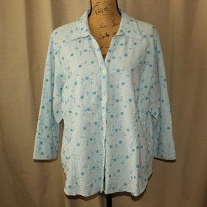 Denim & Co. Button Down Top Size 1X NWOT